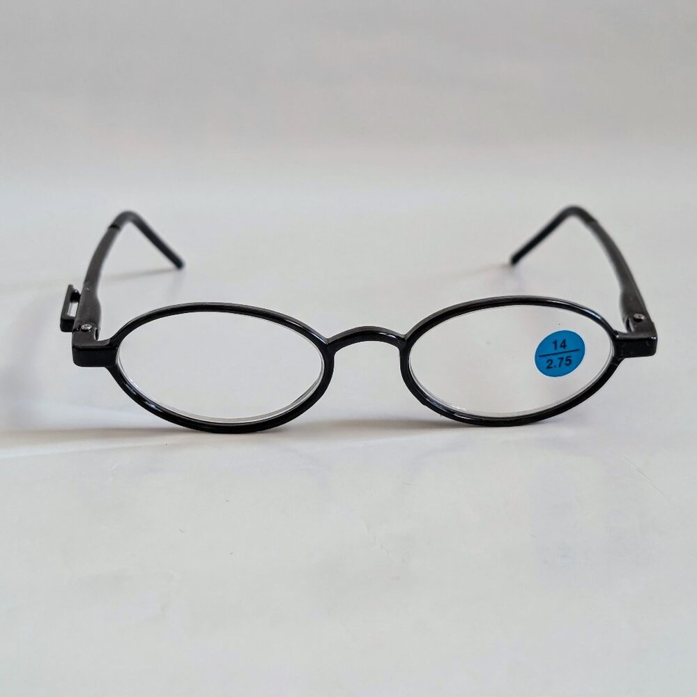 NWT Vintage 90's Plastic Oval Reading Glasses (S. Black)